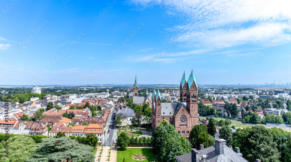 Naklejka premium scenic aerial skyline view of Bad Homburg