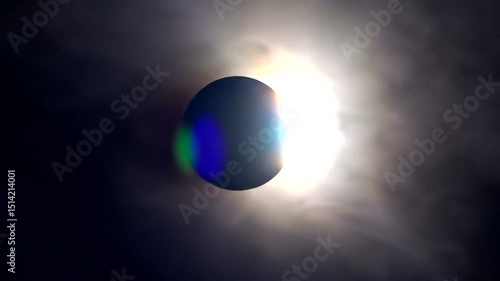 Observing Solar Eclipse in Dark Sky - Scientific Phenomenon Stock Footage