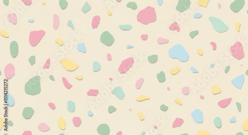 Wallpaper Mural Seamless terrazzo pastel dots on cream base, cozy café vibe. Torontodigital.ca