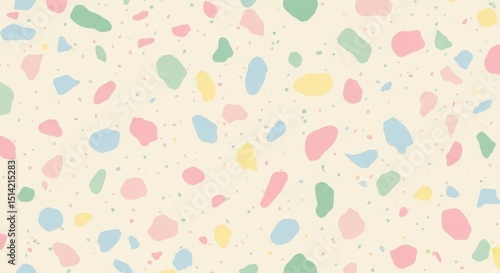 Wallpaper Mural Seamless terrazzo pastel dots on cream base, cozy café vibe. Torontodigital.ca