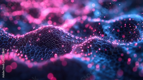 Glowing representation of nano particles repairing enamel damage on a microscopic level high tech futuristic background