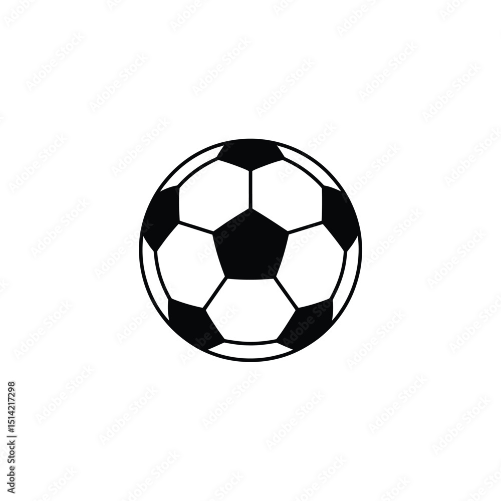 Obraz premium Flat of Football with Black and White Pattern on Transparent