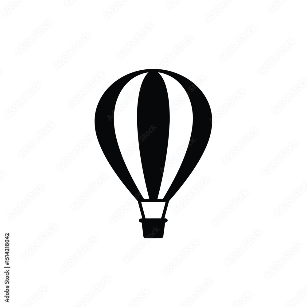 Fototapeta premium Hot Air Balloon Isolated, Upward Journey with Transparent Background, Simple Icon
