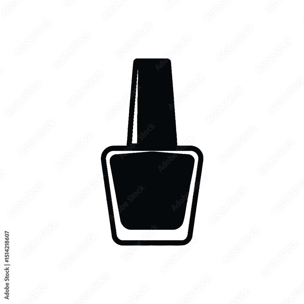 Obraz premium Isolated Black Nail Polish Bottle Silhouette with Transparent Background