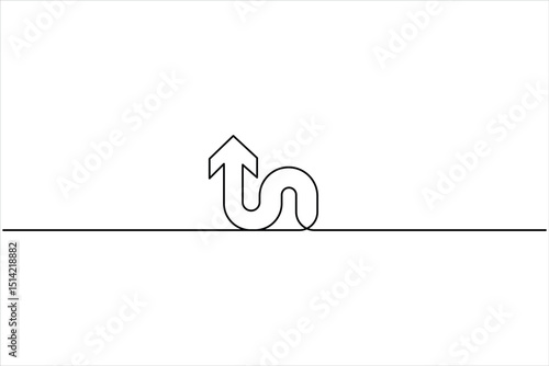 A one line drawing of arrow symbol continuous single line art arrow design Vector illustration