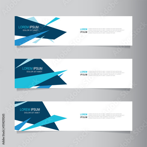 Vector abstract banner design web template. Collection of abstract fluid banners. Abstract geometric web design banner template isolated on grey background. Header - landing page Web Design Elements