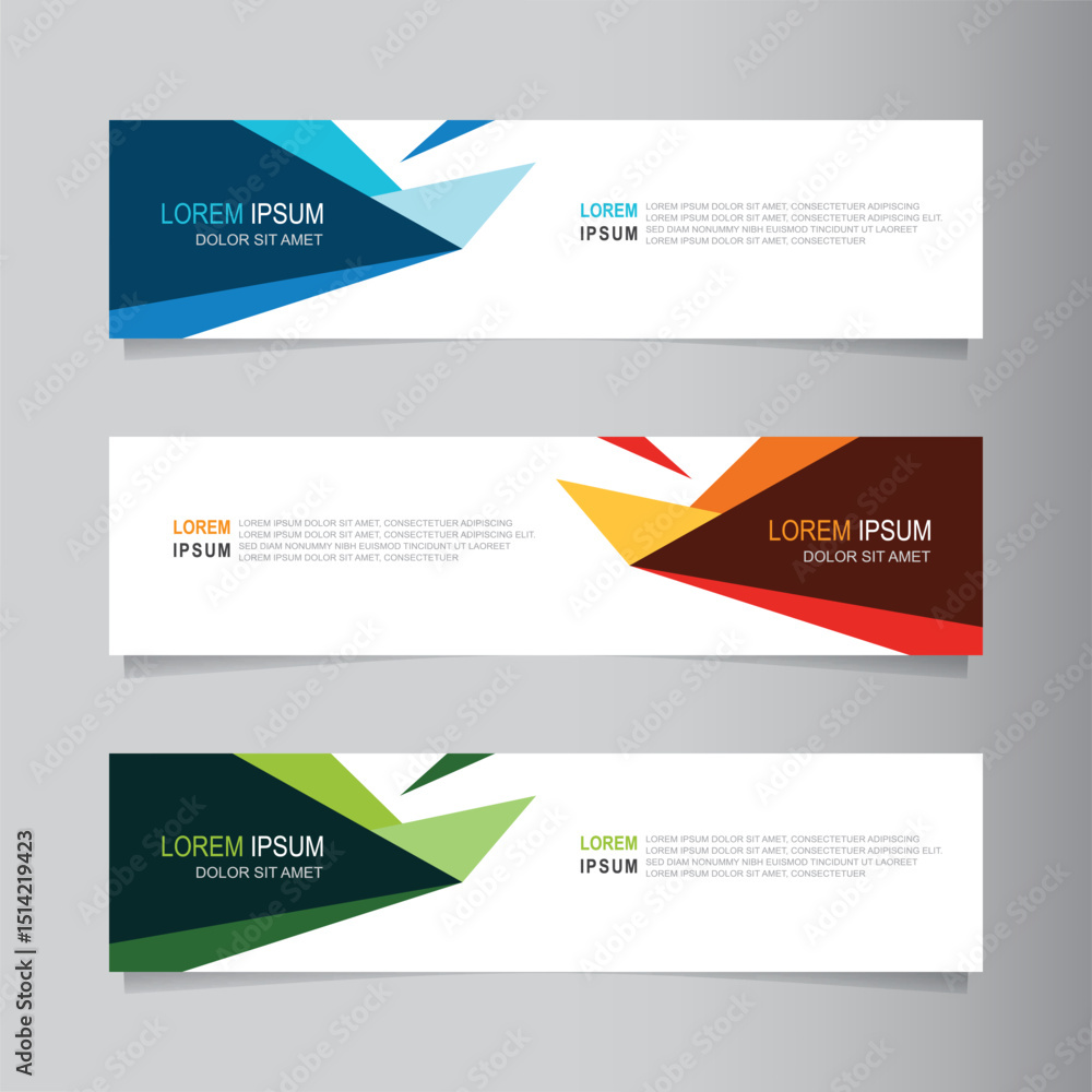Vector abstract banner design web template. Collection of abstract fluid banners. Abstract geometric web design banner template isolated on grey background. Header - landing page Web Design Elements Vector abstract banner design web template. Collection of abstract fluid banners. Abstract geometric web design banner template isolated on grey background. Header - landing page Web Design Elements