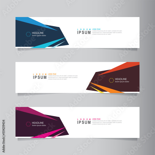 Vector abstract banner design web template. 