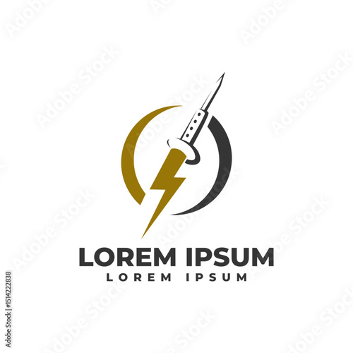 Electric Soldering IronLogo Vector Icon Illustration