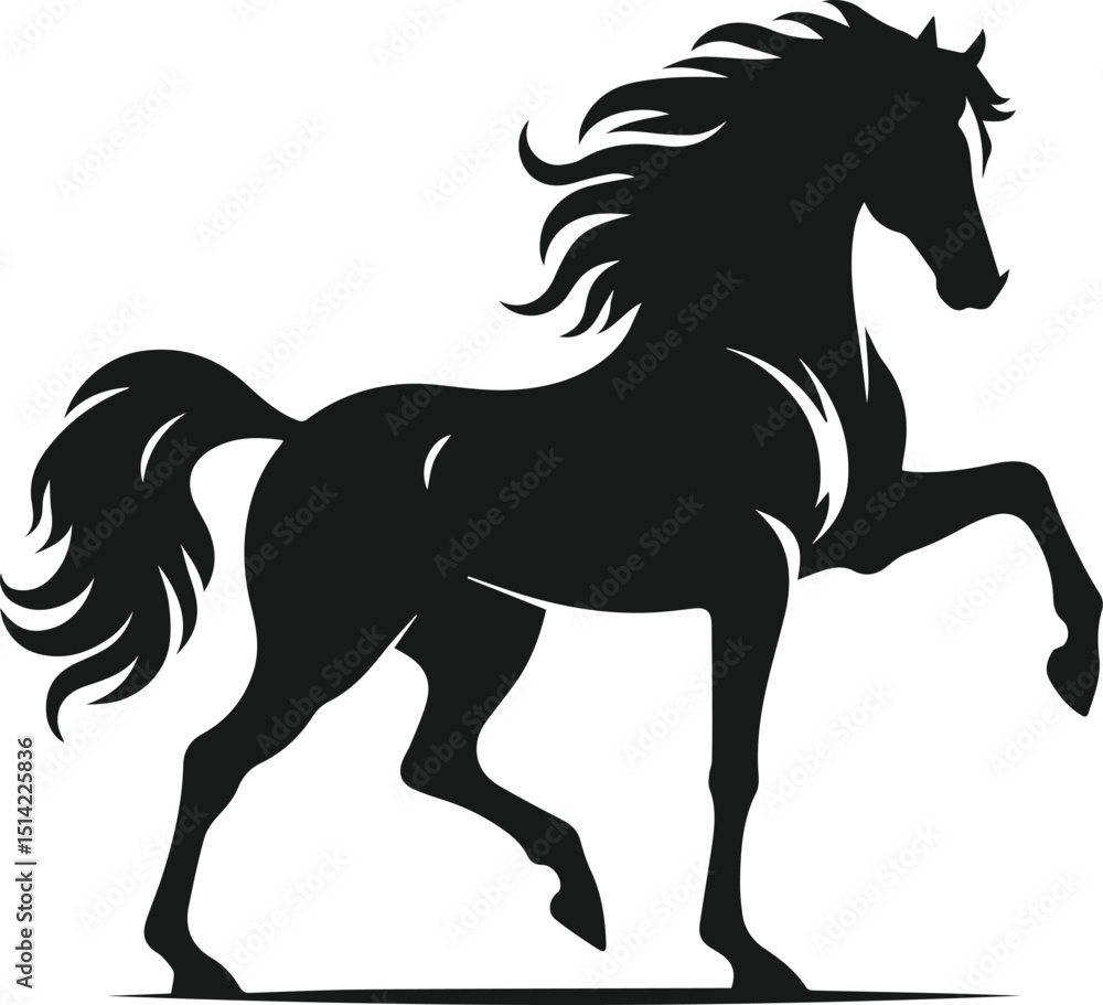 Silhouette of a vector horse animal black graphic drawing Silhouette of a vector horse animal black graphic drawing