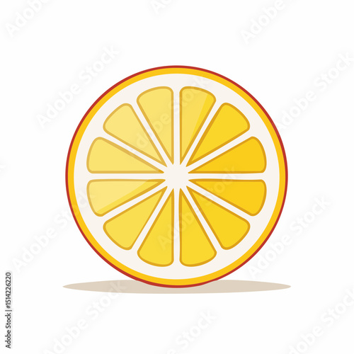 Bright lemon wedge in a modern clean style, ideal for drinks or recipes.