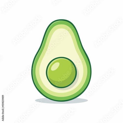 Minimal avocado half with seed, ideal for modern health or food concepts.