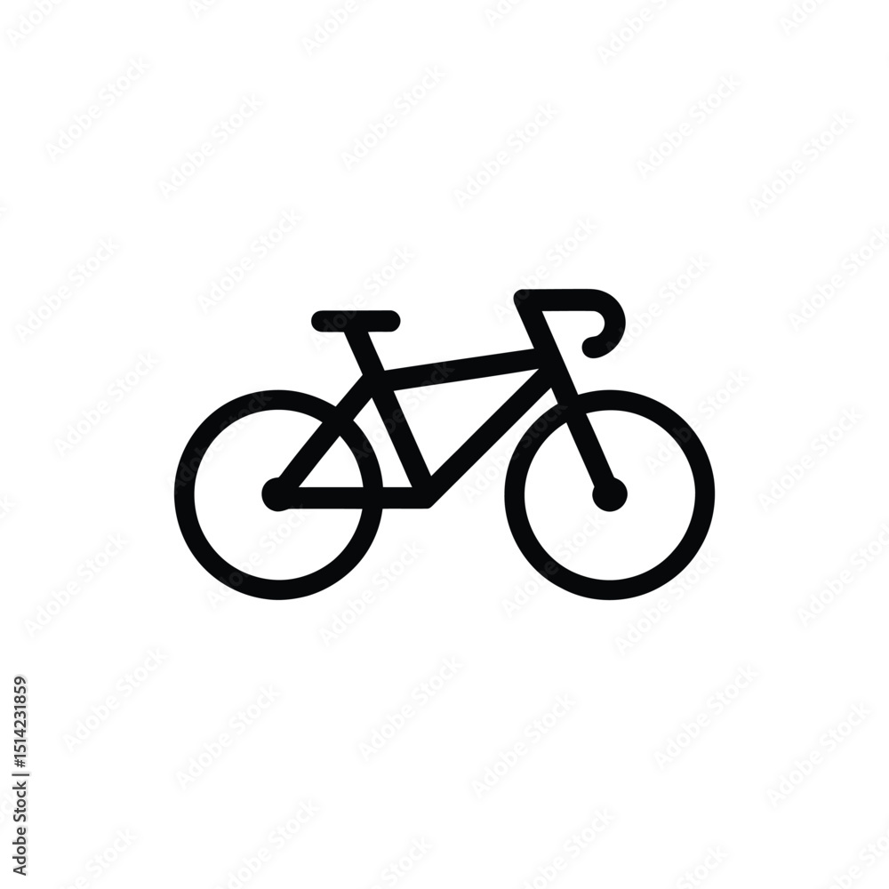 Road Bicycle Outline Icon on Transparent Background, Black Isolated Object Road Bicycle Outline Icon on Transparent Background, Black Isolated Object