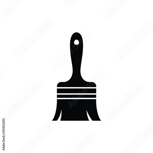 Silhouette Paintbrush Icon with a Hole on Transparent Background Decoration Design