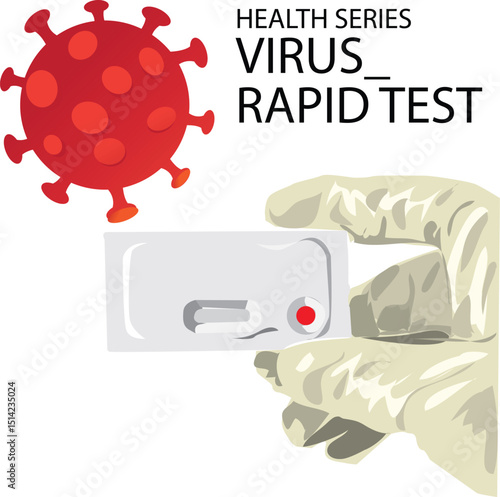 illustration vector of. virus covid and rapid test