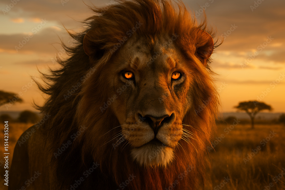 Naklejka premium portrait of a lion