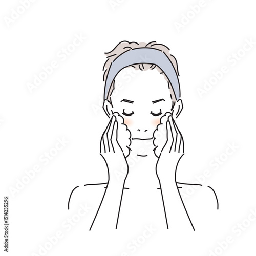 丁寧にスキンケアをするかっこいい男性
