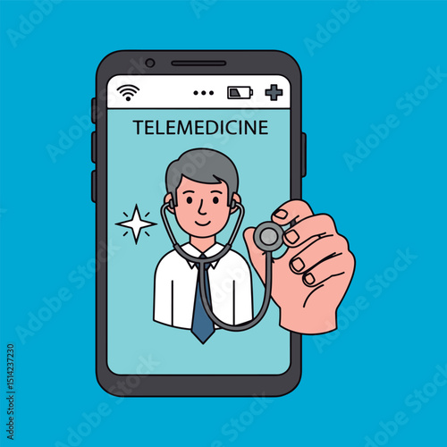 Telemedicine Consultation on Smartphone.
