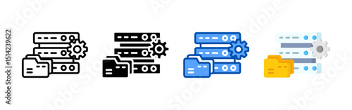 Organizing icon set bundle. Multi style icon collection perfect for websites, apps, and presentations. Simple vector icon collection