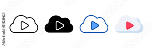 Cloud icon set bundle. Multi style icon collection perfect for websites, apps, and presentations. Simple vector icon collection