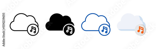 Cloud icon set bundle. Multi style icon collection perfect for websites, apps, and presentations. Simple vector icon collection