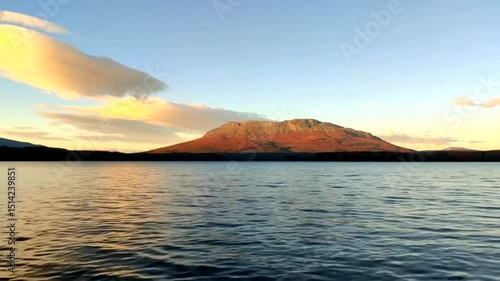 Lake Reflecting Mountain Scenery at Dusk Water Ripples Nature Landscape