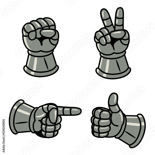 knight hand gesture vector illustration