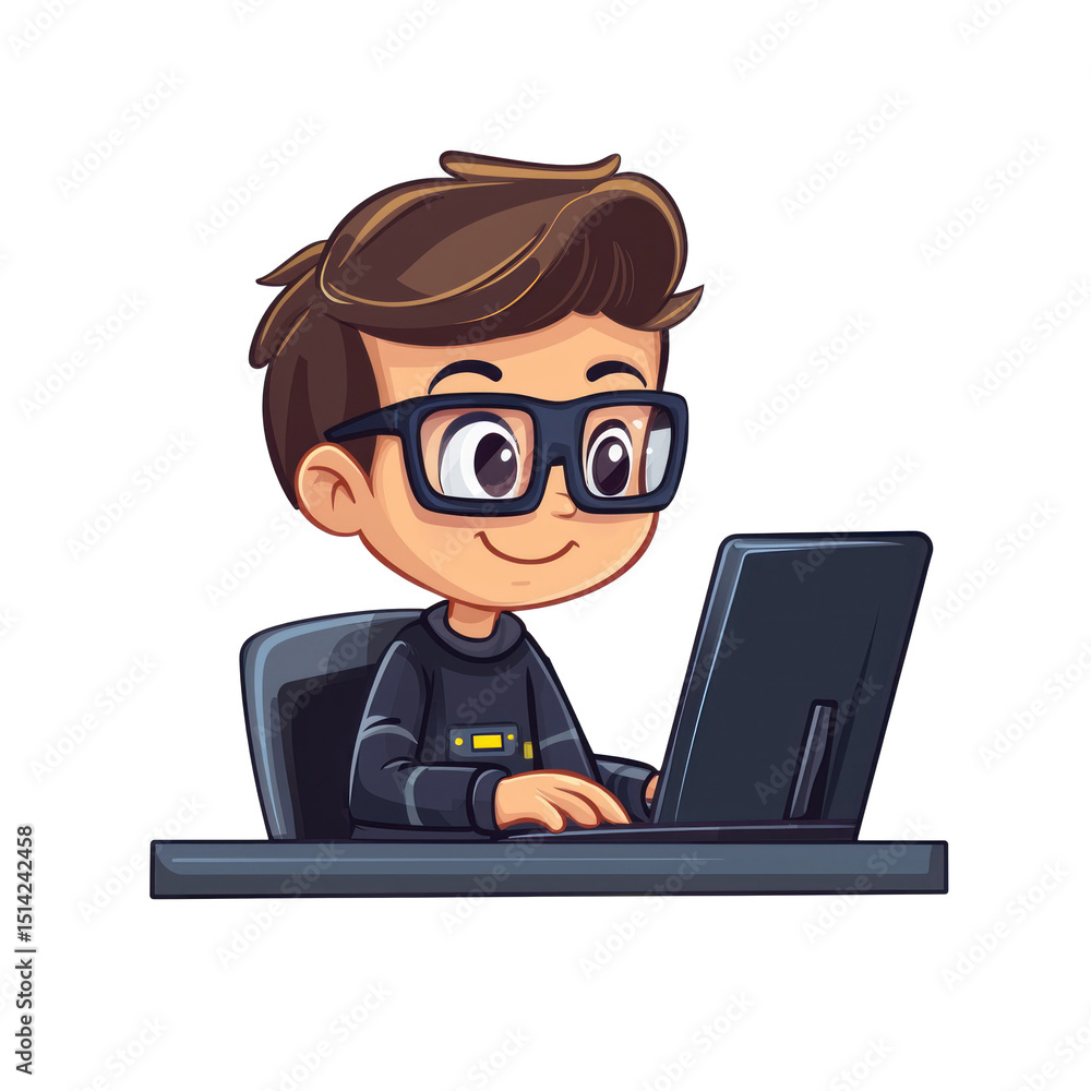 Junior Software Tester isolated on transparency background Junior Software Tester isolated on transparency background