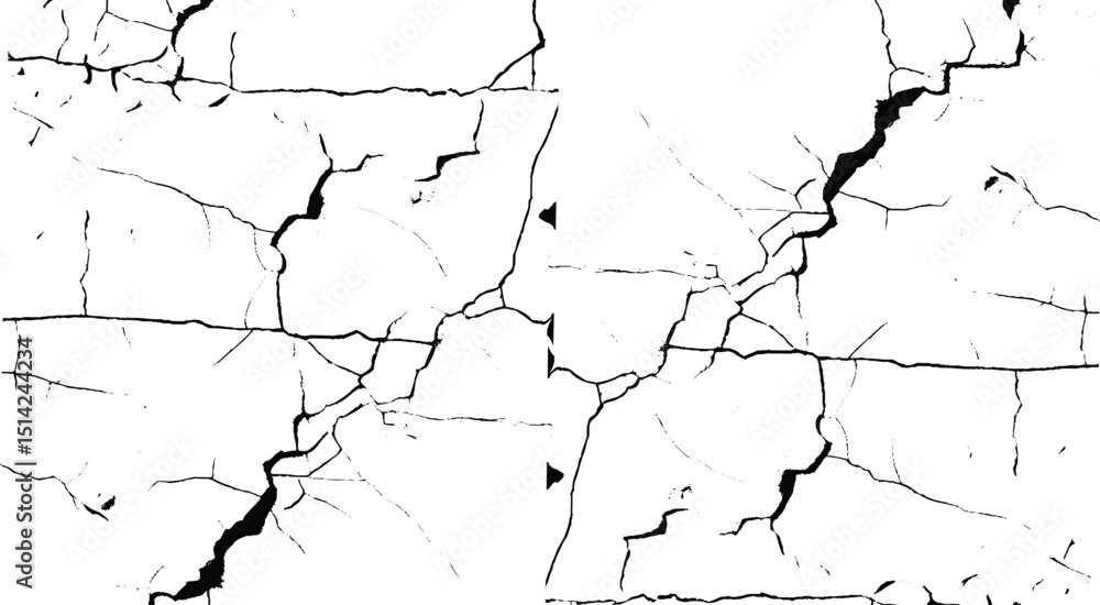 Fototapeta premium Rough, scratch, splatter grunge pattern design brush strokes. Overlay texture. Faded black-white dyed paper texture. Sketch grunge design. 