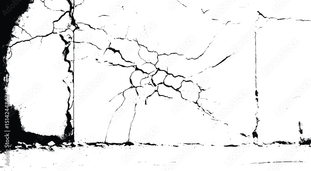 Fototapeta premium Rough, scratch, splatter grunge pattern design brush strokes. Overlay texture. Faded black-white dyed paper texture. Sketch grunge design. 