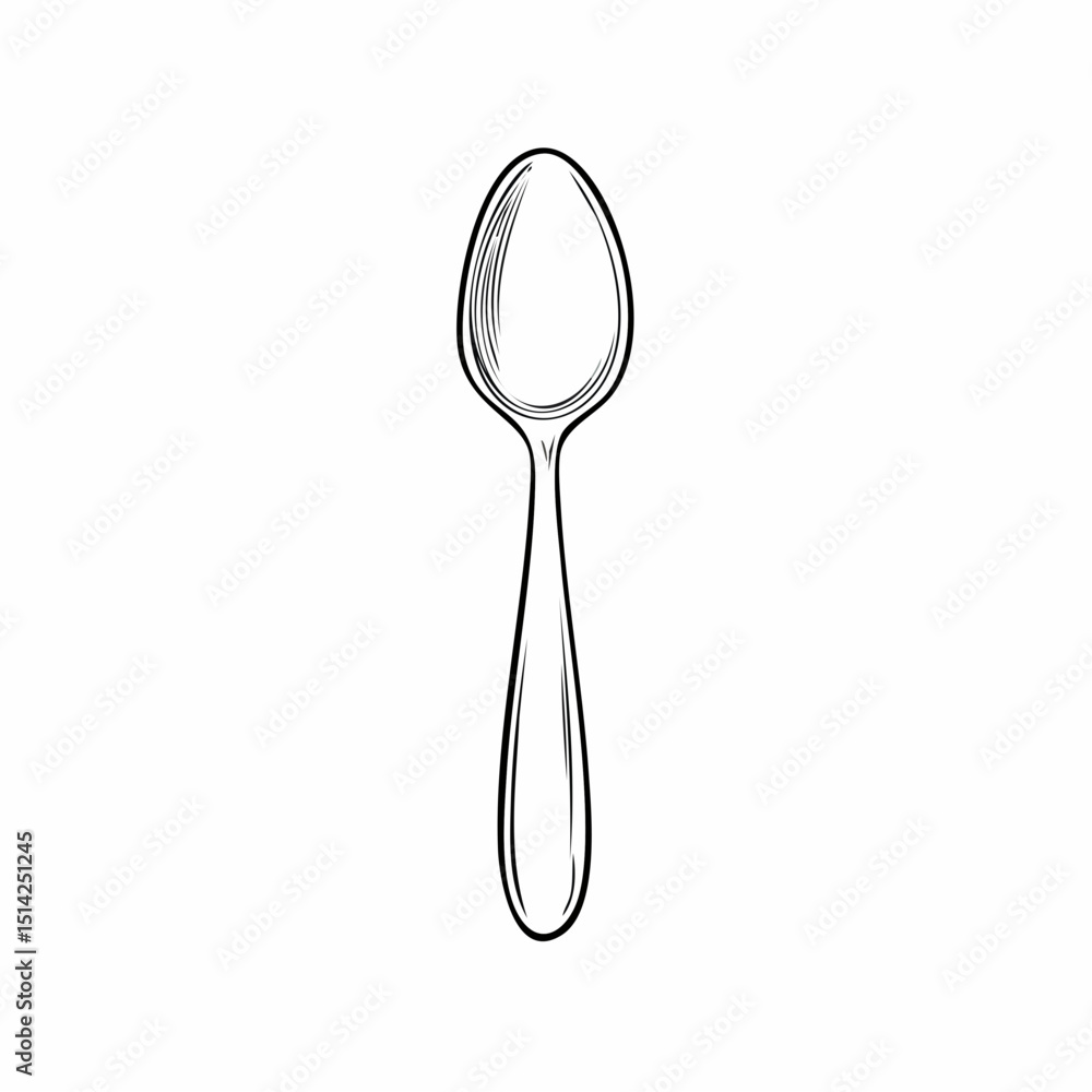 Minimal spoon design with soft curves and modern linework for dining themes. Minimal spoon design with soft curves and modern linework for dining themes.