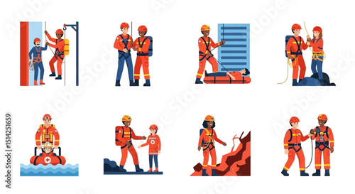 Rescue Workers in Various Emergency Scenarios