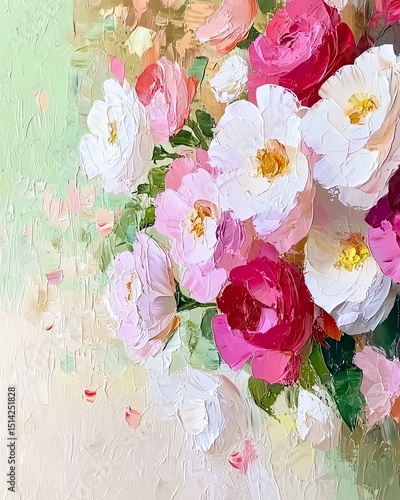 A beautifully painted bouquet of vibrant, colorful flowers.