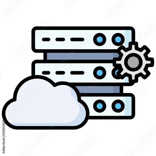 Database lineal color icon. Simple vector icon design in lineal color style. Editable vector format
