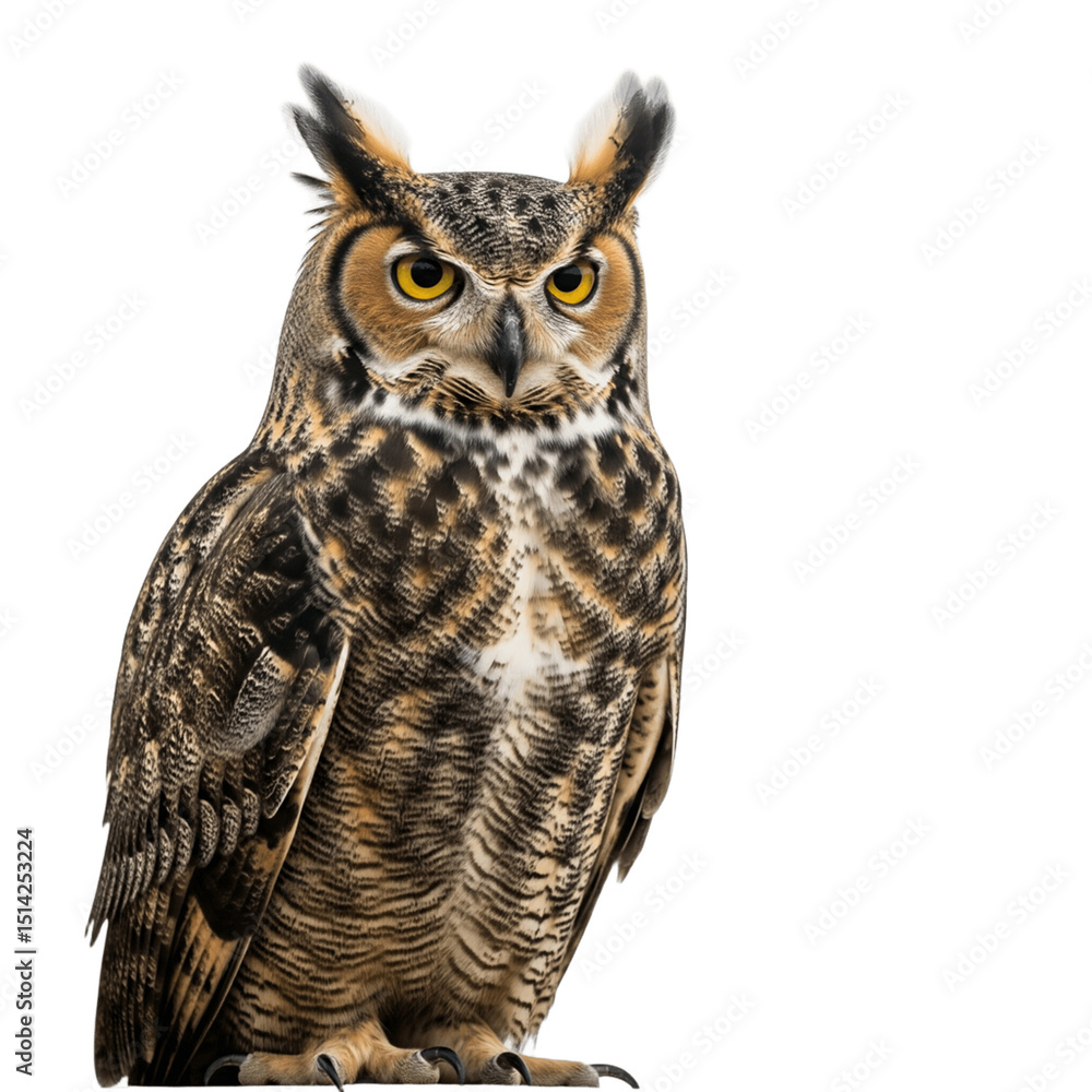 Fototapeta premium great horned owl, Owl cut out background.