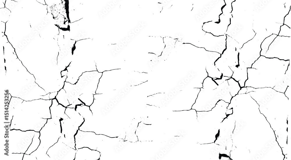 Fototapeta premium Rough, scratch, splatter grunge pattern design brush strokes. Overlay texture. Faded black-white dyed paper texture. Sketch grunge design. Use for poster, cover, banner, mock-up, stickers layout.