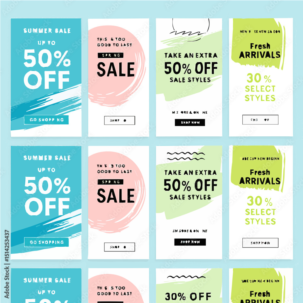 Obraz premium set of colorful sale labels