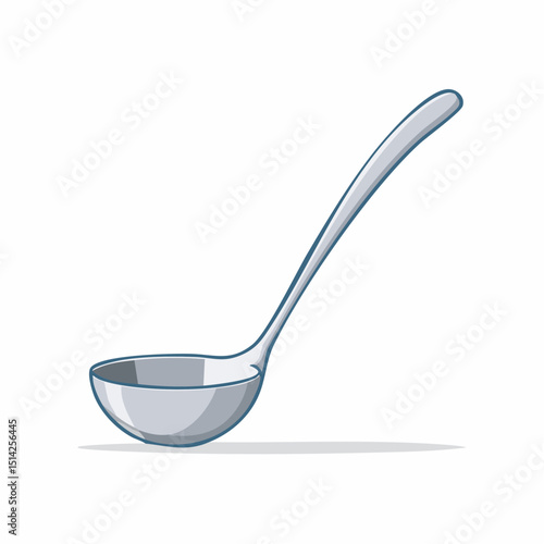 Elegant ladle with minimal lines, perfect for soup illustrations and kitchen sets.