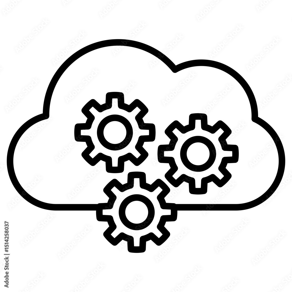 Cloud computing outline icon. Simple vector icon design in outline style. Editable vector format Cloud computing outline icon. Simple vector icon design in outline style. Editable vector format