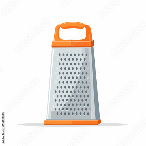 Modern grater with basic lines and texture dots, perfect for food prep graphics.