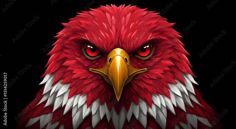 Obraz premium Red Eagle Head Illustration Garuda Indonesia Inspired