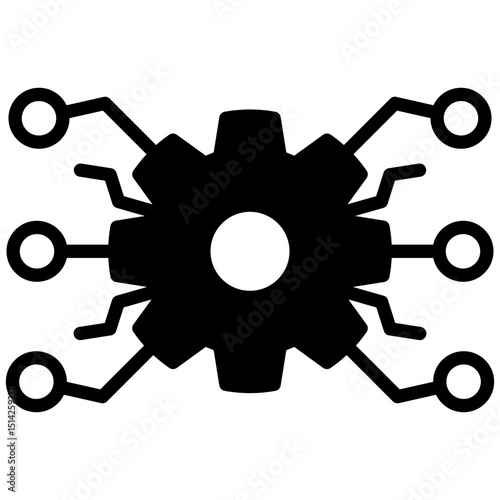Technology mixed glyph icon. Simple vector icon design in glyph style. Editable vector format