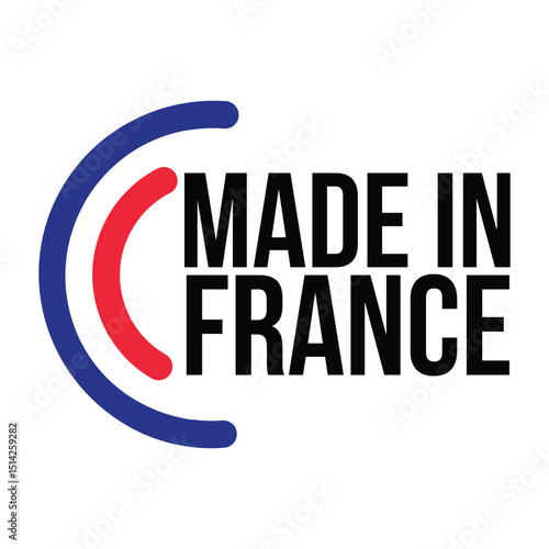 made in france, 3 colors arcs logo design Vector illustration