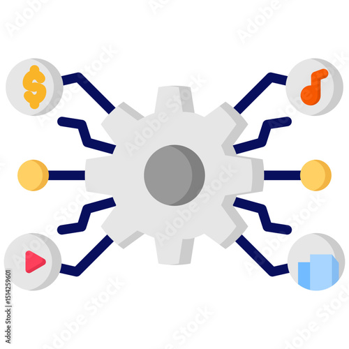 Digital asset flat color icon. Simple vector icon design in flat color style. Editable vector format