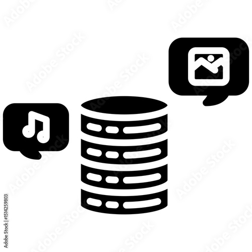 Database gylph icon. Simple vector icon design in gylph style. Editable vector format