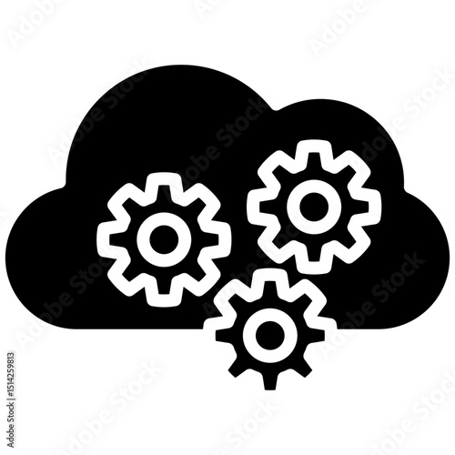 Cloud gylph icon. Simple vector icon design in gylph style. Editable vector format