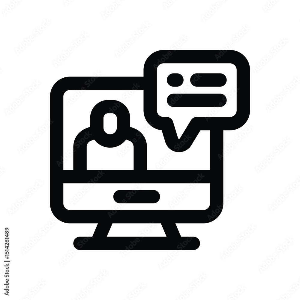 online learning line icon. Clean and minimalist vector icon for websites, mobile apps, presentations, and logos. Fully scalable and customizable for any project. online learning line icon. Clean and minimalist vector icon for websites, mobile apps, presentations, and logos. Fully scalable and customizable for any project.