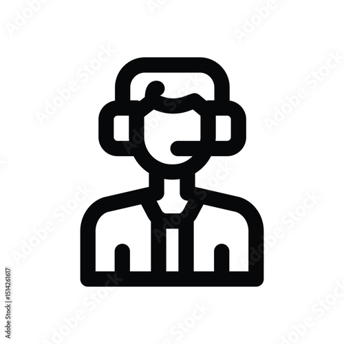 moderator line icon. Clean and minimalist vector icon for websites, mobile apps, presentations, and logos. Fully scalable and customizable for any project.
