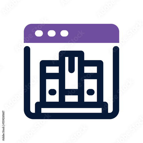 digital library duotone icon. Sleek and modern vector icon for websites, mobile apps, marketing materials, and corporate design. Fully scalable and ready to use.
