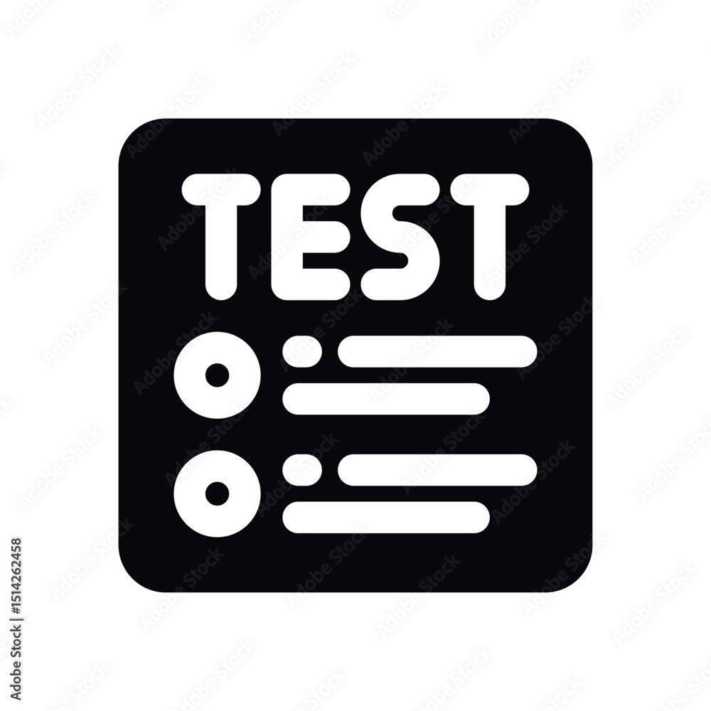 test glyph icon. Strong and solid vector icon for websites, mobile interfaces, presentations, and visual branding. High quality and easy to edit. test glyph icon. Strong and solid vector icon for websites, mobile interfaces, presentations, and visual branding. High quality and easy to edit.